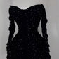 Robe de soirée courte noire, robe de cocktail, robe de soirée courte fg7940