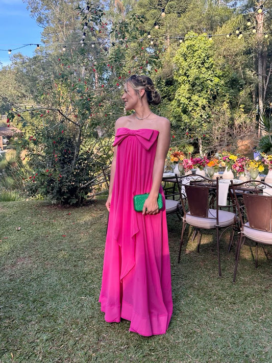 Hot Pink Strapless Party Dress Evening Prom Dress Custom Made   fg7458