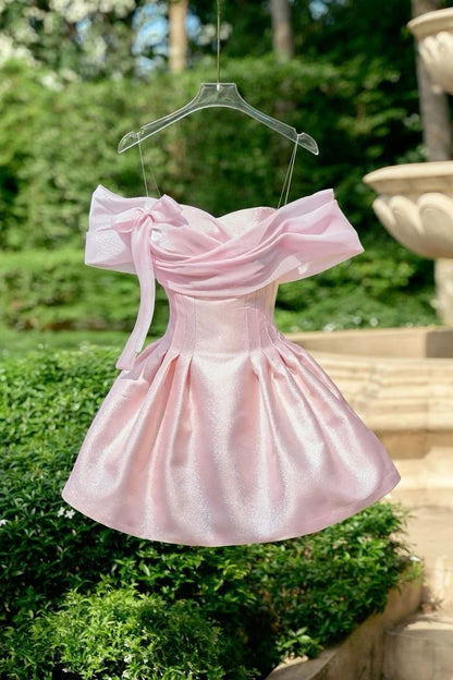 A Line Pink Off Shoulder Homecoming Dress Short Party Dress fg7634 formalgowns A Line Pink Off Shoulder Homecoming Dress Short Party Dress fg7634 formalgowns