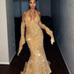 Charming gold prom dress Sheath Prom Dress Evening Dress       fg5202