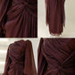 Burgundy Evening Dresses A Line Long Prom Gowns    fg7474