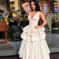 A Line White Sexy Evening Dress Ankle Length Prom Dresses   fg7567