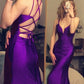 Robe de bal sirène longue et moulante, col en V, simple, fg7648