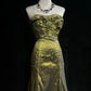 Robe de bal vintage longue bustier verte coupe trapèze fg8037