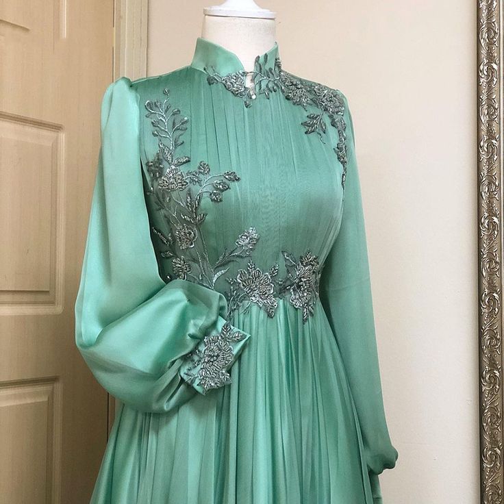 Ballkleider, Abendkleid mit Applikationen, lange Ärmel, Ballkleid, Partykleider für Damen, fg6672