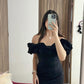 Black Sheath Homecoming Dresses Mini Prom Party Dress       fg6082