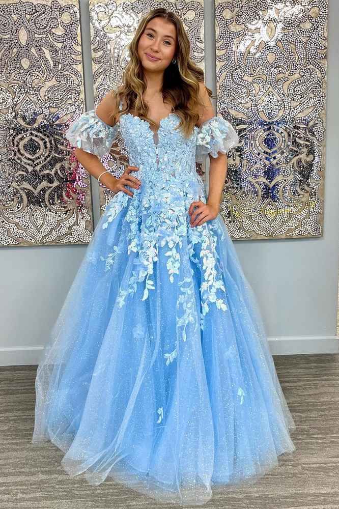 A-Line Appliques Plunge V Long Prom Dress with Detachable Sleeves fg63 formalgowns A-Line Appliques Plunge V Long Prom Dress with Detachable Sleeves fg63 formalgowns