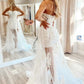 Robe de bal en dentelle transparente, sans bretelles, fg6666