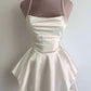 Vintage A line Royal Blue Birthday Outfits Satin Homecoming Dress       fg6399