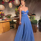 A line Blue Evening Dresses Blue Prom Party Gown      fg6283