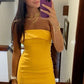 Strapless Yellow Short Prom Party Dress Homecoming Dress        fg6301