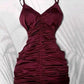 Chic Spaghetti Straps Burgundy Short Prom Dresses        fg6253