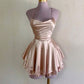 Vintage A line Royal Blue Birthday Outfits Satin Homecoming Dress       fg6399
