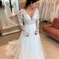 A-line Long Sleeve Lace Wedding Dress       fg6613