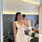 Straps V Neck Formal Gown, Asymmetrical Prom Dress With Ruffles      fg6583