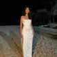 Elegant Mermaid Straps White Evening Dress Birthday Outfits       fg6790