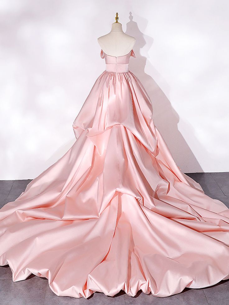 Robe de bal longue en satin à traîne, robe de soirée formelle fg6500