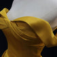 Simple Off Shoulder Yellow Satin Long Prom Dress, Yellow Formal Evening Dress       fg6749
