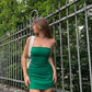 Green Strapless Homecoming Dress Short Prom Party Gown    fg6167