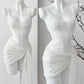 Robe de soirée courte blanche brillante pour femme, tenue de soirée formelle fg6440