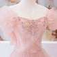 Tulle Beaded Long Prom Dress, A-Line Evening Party Dress     fg6228