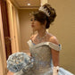 A Line Light Blue Off The Shoulder Quinceanera Dress Ball Gown      fg6547