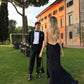 Black Backless Dresses Evening Dress Floor Length Party Gowns     fg6558