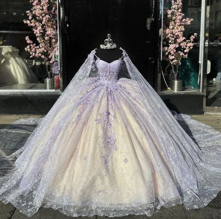 Light Purple Quinceanera Dressess with Cape Luxury Butterfly Applique Sweet 16 Ball Gown fg6470 Light Purple Quinceanera Dressess with Cape Luxury Butterfly Applique Sweet 16 Ball Gown fg6470