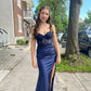 Fashion Long Party Dress Navy Blue New Fashion Evening Dress   fg6072