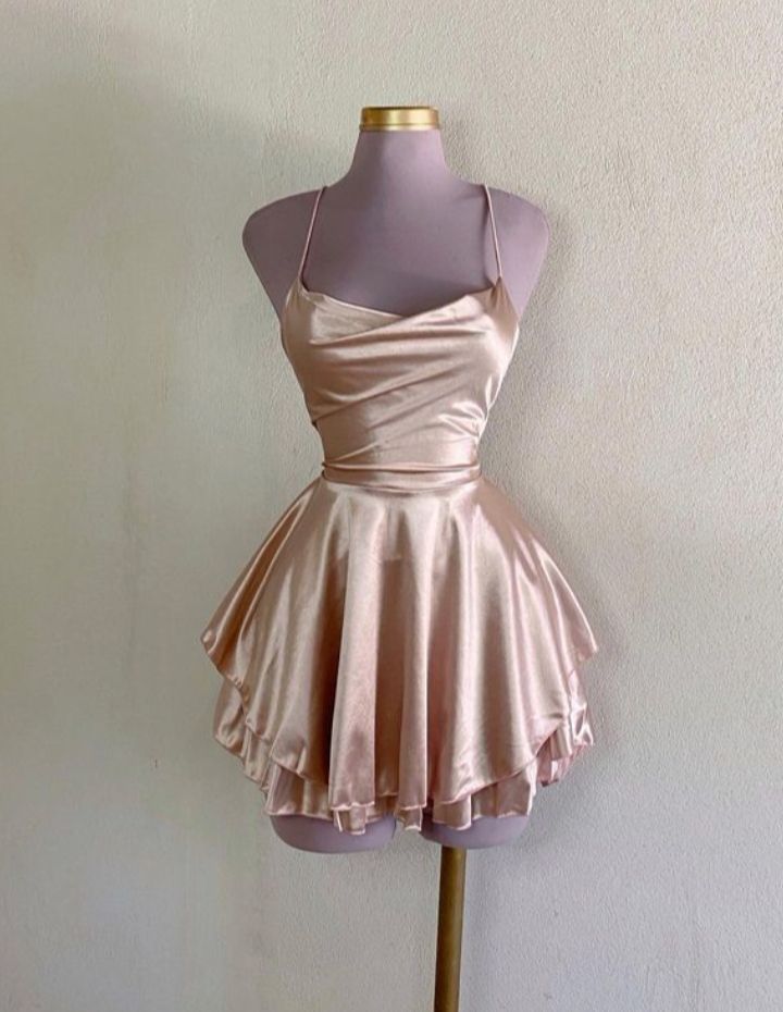 Vintage A line Champagne Birthday Outfits Satin Homecoming Dress fg6120 Vintage A line Champagne Birthday Outfits Satin Homecoming Dress fg6120