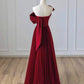 Satin and Tulle A-line Simple Prom Dress, Floor Length Party Dress       fg6352