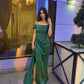 Robe de soirée longue en satin à épaules dénudées, robe de bal personnalisée fg6719