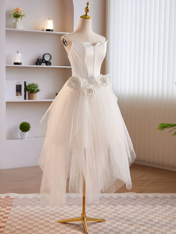 gold and grey dress A-Line V-Neck Short Two Piece Beaded Prom Dress Champagne Formal Homecoming  Outfit main image 1