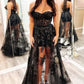 Robe de bal en dentelle transparente, sans bretelles, fg6666