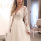 A-Line Princess Long Sleeves V-neck Applique Wedding Dresses      fg6605