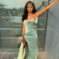 Sexy Green Mermaid Side Slit Maxi Long Party Prom Dresses,Evening Dresses        fg6759
