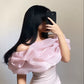 Pink Off The Shoulder Mermaid Dress,Sheath Party Prom Dress       fg6495