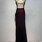 Black And Red Mermaid Straps Long Evening Dress, Long Prom Dress With Leg Slit          fg6203