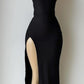 Elegant Black Prom Dresses, Fashion Party Dress With Slit       fg6448