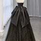 Shiny Black Tulle Strapless Long Prom Dresses, Black Tulle Formal Evening Dresses            fg6373