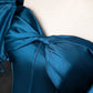 Blue Satin Off the Shoulder Floor Length Prom Dress, Blue A-Line Party Dress        fg6764