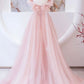 Tulle Beaded Long Prom Dress, A-Line Evening Party Dress     fg6228