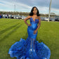 Blue Mermaid Long Party Prom Dresses Mermaid Evening Dresses        fg6761