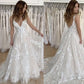 Light champagne applique tulle wedding gown spaghetti straps bridal dresses     fg6164