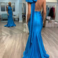 Royal Blue Halter Backless Mermaid Long Formal Dress Evening Dresses     fg6157