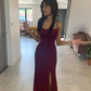Burgundy dark red glittery prom dress       fg6705
