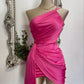One Shoulder Simple Homecoming Dress Short Prom Gown        fg6244