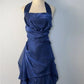Blue Short Halter Homecoming Dress Party Dress, Blue Short Formal Dress        fg6432