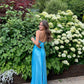 Long Evening Prom Dresses, Custom Blue Prom Dress          fg6364