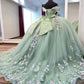 A Line Quinceanera Dress Lace Appliques Sweet 16 15 Ball Gown          fg6316